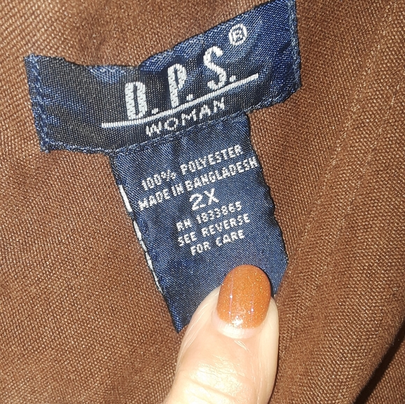 DRESS PLUS SIZE D.P.S. WOMAN PLUS DRESS JUMPER BROWN - Picture 9 of 11